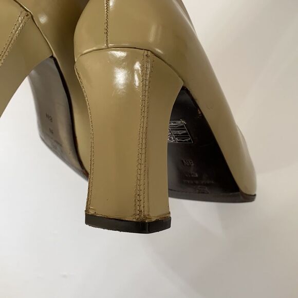 Via Spiga Neutral Tan Color Square Toe Pump Heels - Picture 7 of 9